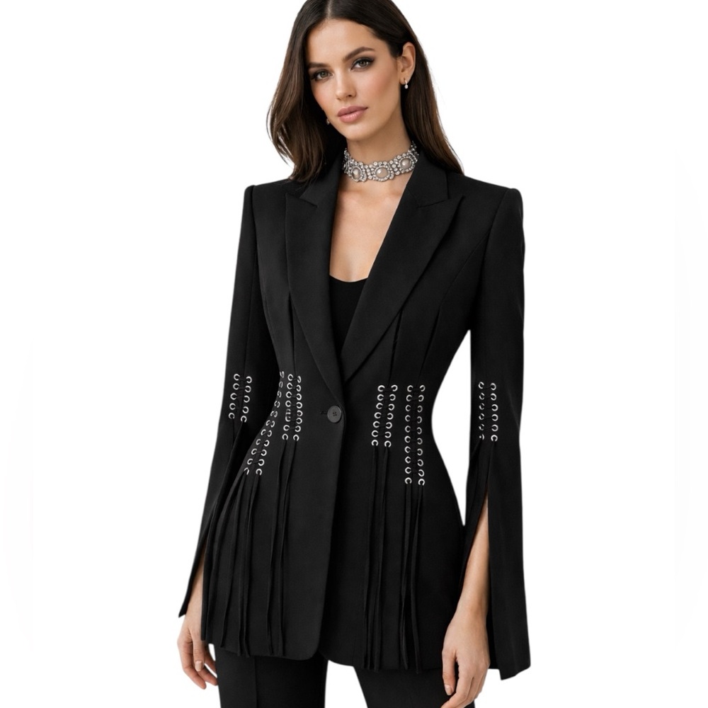 Stunning Lace Up Jacket The Lumiona - Picture 3 of 11